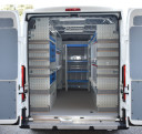 A racking solution for a travelling trader in a Fiat Ducato